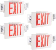4 Pack Led Exit Sign Emergency Combo Light With Adjustable Two Head Battery Ul