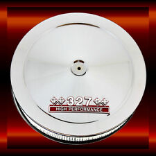 Chrome Air Cleaner For Small Block Chevy 327 Engines 327 Emblem Chrome Red Sbc