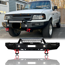 Vijay New Steel Front Bumper Wwinch Plateled Lights For 1993-1997 Ford Ranger