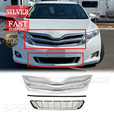 For Toyota Venza 2013-2016 3x Silver Upper Grille Lower Mesh Grill Molding