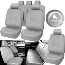 For Toyota Auto Car Seat Cover Full Set Leather 5-seat Front Rear Protector Gray
