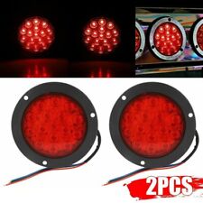 2x Red 16 Led 4inch Round Truck Trailer Tail Stop Turn Brake Light Waterproof