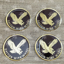 Brown And Gold Dayton Eagle Wire Wheel Chip Cap Emblem Set Of 4 Size 2.25 Inch