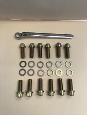 Sbc Header Bolts 12pt Grade 8 With Wrench 327350 383 New Yellow Zinc
