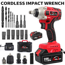 Cordless Electric Impact Wrench Gun 12 High Power Driver Tools Kit W Battery
