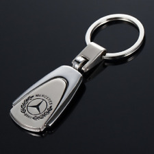 Metal Chrome Tear Drop Keychain Laser Engraved Key Chain Key Ring For Mercedes