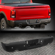 For 09-19 Dodge Ram 1500 Black Steel Rear Bumper W Dual Exhaust Sensor Holes