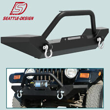 Textured Front Bumper For Jeep Wrangler 1987-2006 Tj Yj W Winch Plate D-rings