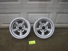 Pair 15x6 Et Torque Thrust Style With Round Wheels Steel Back Ford Chev Unalug