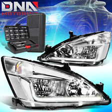 For 2003-2007 Honda Accord Led Drl L-bar Chrome Clear Signal Headlightstools