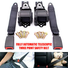 Set Of 2 Retractable Auto Car 3 Point Safety Seat Belt Adjustable Diagonal Belt