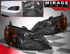 For 2001-2003 Honda Civic 2d4d Smoked Headlights Headlamps Parking Amber Signal