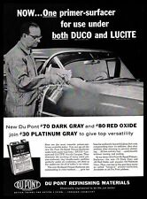 1958 Du Pont Refinishing Materials Paint Gun Platinum Gray Red Oxide Print Ad