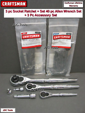 Craftsman Hand Tools 3pc 14 38 12 Full Polish Ratchet Socket Wrench Set