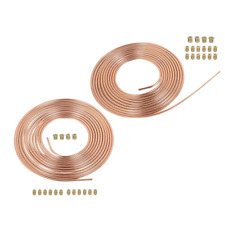 2 Copper Nickel Brake Line Tubing Kit 14 Od 25 Ft Coil Roll W 32 Fittings