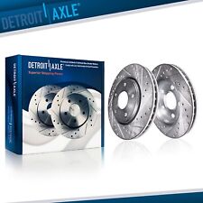 13.98 Inch Front Drilled Slotted Disc Brake Rotors For 2012 - 2021 Tesla S X