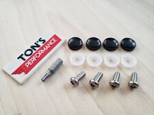 Bmw Security Anti Theft Auto License Plate Screws Stainless Bolts Black Caps