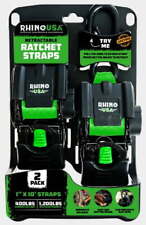 Rhino Usa 1in X 10ft Retractable Ratchet Straps 2 Pack403lbs Working Load Limit
