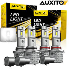 4x Auxito 9005 9006 Led Combo Headlight Bulbs High Low Beam Kit Extremely White