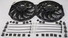 Dual 12 Curved S-blade Universal Electric Radiator Cooling Fans W Mounting Kit
