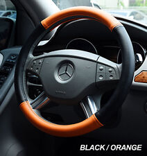 Iggee Blackorange S.leather Premium High Quality Steering Wheel Cover 15