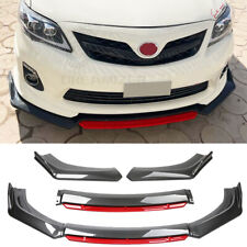For Toyota Corolla 2009-2013 Carbon Black Red Front Bumper Lip Spoiler Splitter