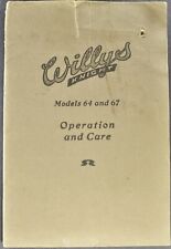 1923-1924 Willys Knight Owners Operation Manual Touring Car Sedan Coupe Original