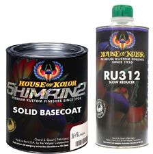 House Of Kolor S2-25 Jet Black Solid Basecoat Quart Kit Slow Poured From Gallon