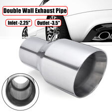 Stainless Steel Exhaust Tip 2.25 Inlet - 3.5 Outlet - 7 Long Double Wall