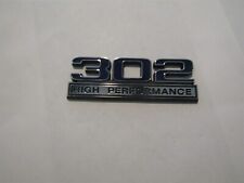 302 High Performance Body Emblem 4 Fits Ford Mercury Chevrolet Blue W Chrome