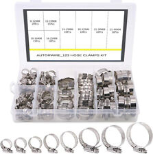 101130pcs Adjustable Hose Clamps Worm Gear Stainless Steel Clamp Assortment Set