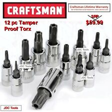 Craftsman 12pc 14 38 Tamperproof Torx Star Bit Ratchet Wrench Socket Set