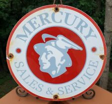Vintage Mercury Man Car Sales Service 11 34 Porcelain Metal Gasoline Oil Sign