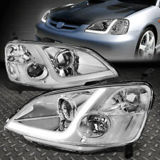 Led Drlfor 01-03 Honda Civic Coupesedan Chrome Clear Projector Headlight Lamp