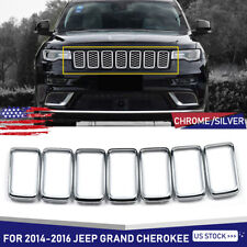 For 2014-2016 Jeep Grand Cherokee Front Grille Trim Ring Insert Cover Chrome 7pc