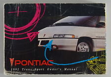 Owners Manual Handbook Pontiac Trans Sport Stand 1992