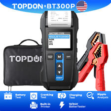 Topdon Bt300p 12v 24v Digital Battery Tester With Printer For Car Duty Truck