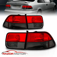 1996-2000 For Honda Civic 2dr Coupe Red Smoke Brake Tail Lights Pair