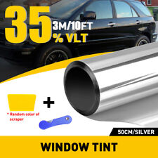 20x10ft Uncut Roll Window Mirror Silver Chrome Tint Film Car Home Office Glass