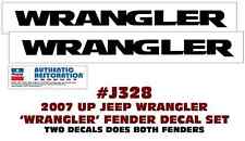 Qj-j328 2007 Up Jeep Wrangler Jk - Wrangler Fender Decal Set - Licensed