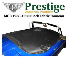 Mgb Tonneau Cover Black Fabric Canvas Without Headrest Pockets 1968-1980