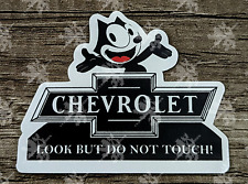 Felix The Cat Black Chevy Look But Do Not Touch Glass Die Cut Decal Static Cling