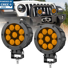 2x 5 90w Cree Led Round Offroad Driving Lights Spot Pods Headlights Atv 4wd 12v