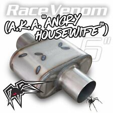 Black Widow Oval Gray Angry Housewife Exhaust 2.5 In Muffler Universal Bwahw25-c