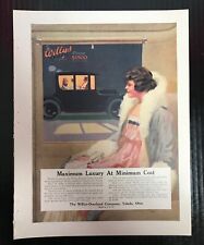1916 Willys Knight Coupe Color Car Print Ad Touring Auto