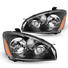 For 2005-2006 Nissan Altima Sedan 4dr Black Headlights Amber Corner Lamps Pair