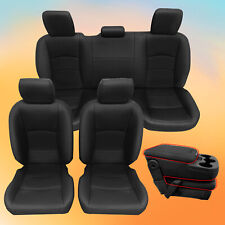 Black Front Rear Seat Covers For 2013-2018 Ram 1500 2500 3500 Crew Cab 14pcs