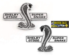 Pair Cobras Shelby Gt500 Emblems Badges Right Left Fenders 2007-2014 Brand New