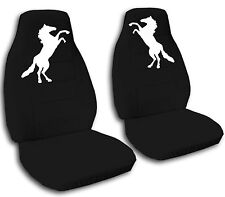 Mustang Horse Car Seat Covers Black White In Velour Front Set Choose Color