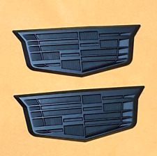 For Cadillac 2x9cm Color Fender Side Emblems Badge New All Black